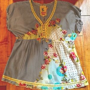 Johnny Was Silk Tunic Size Large